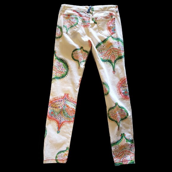 Bright + Lovely Desigual Spain Psychadelic Floral Pants Trousers Jeans! - Picture 3 of 16